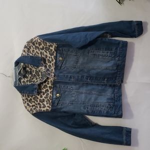 Forever 21  Leopard Print &Denim Jacket